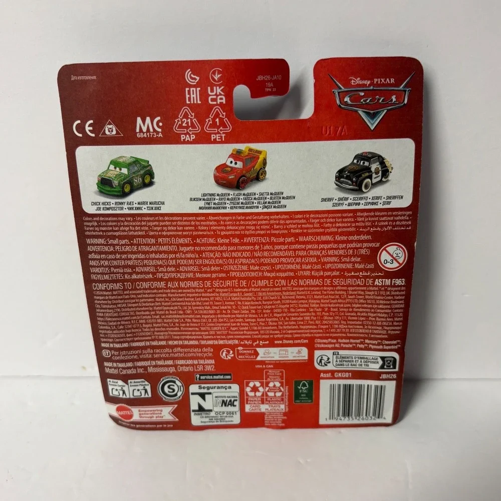 Disney Pixar Cars Mini Racers Race & Rescue 3-Pack McQueen Chick Hicks Sheriff